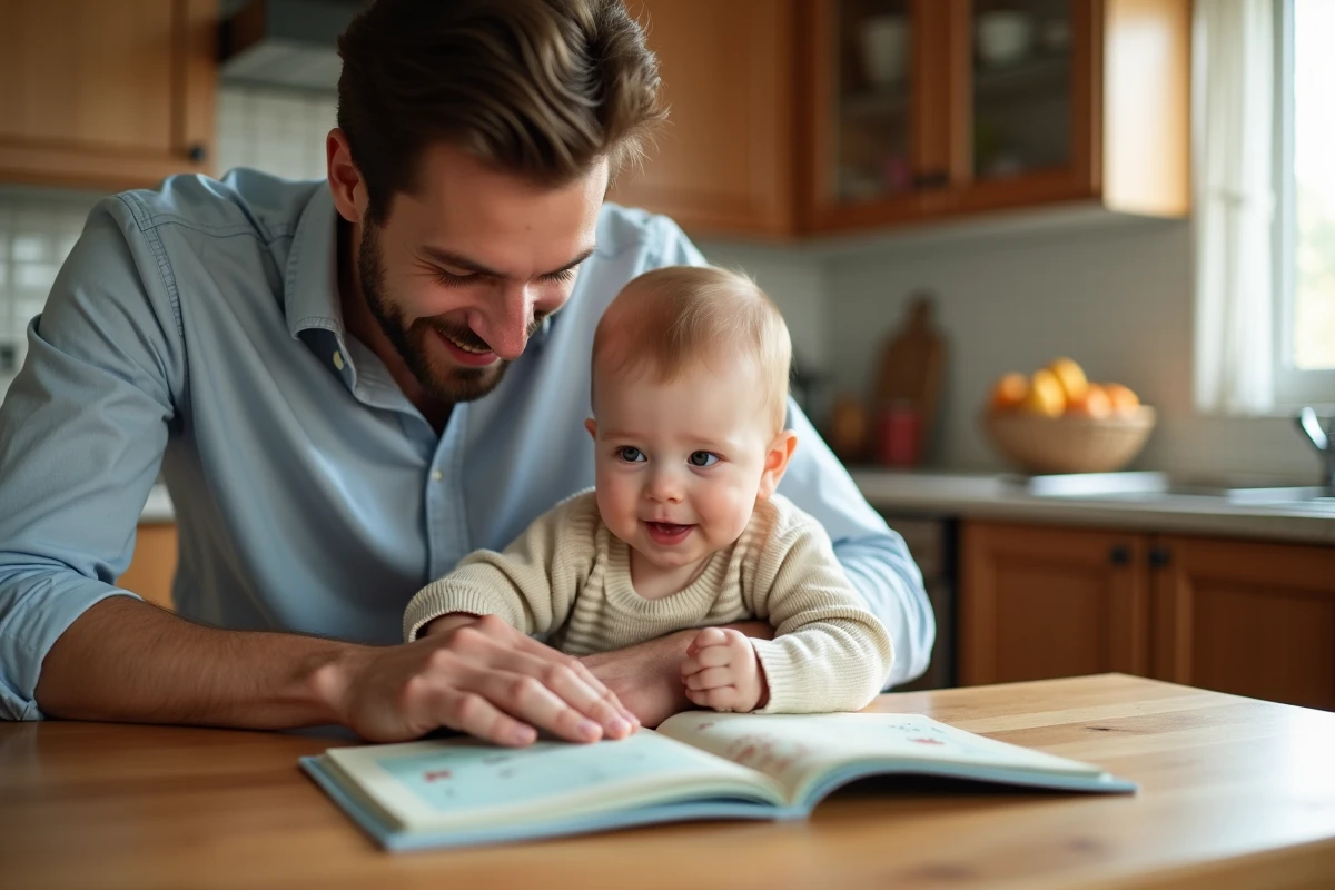 Père tenant son bébé lors d
