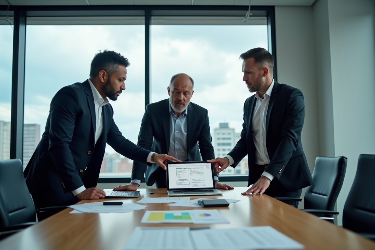 Groupe de collègues discutant autour d